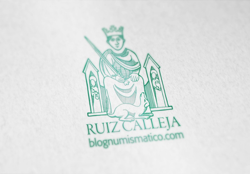 Diseño de logotipo para blognumismatico (versión barbilampiño) - Bizarro Grafico
