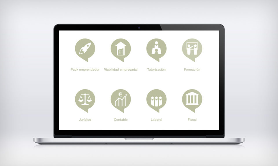 Diseño de juego de Iconos web para consultora Interalia - Bizarro Gráfico
