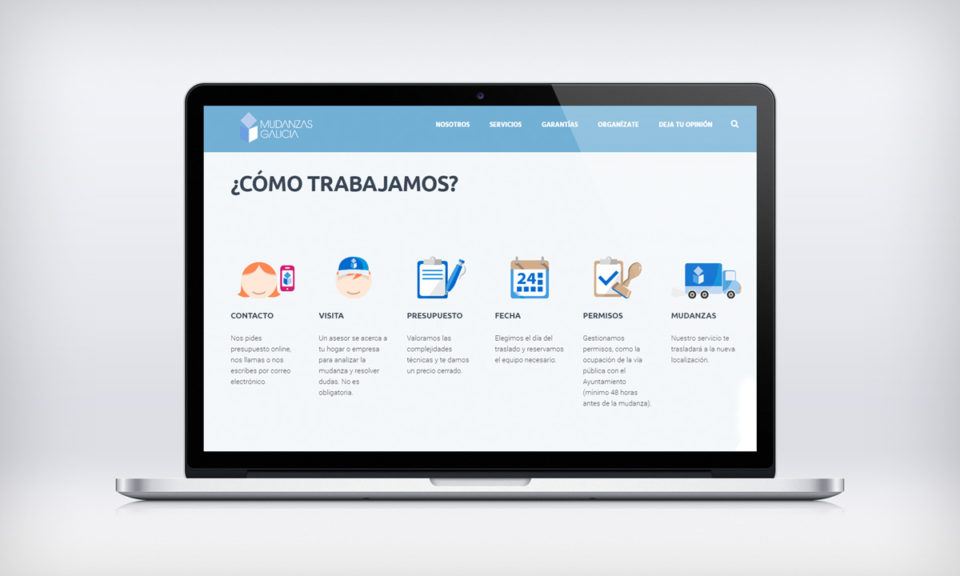 Juego de iconos web para Mudanzas Galicia - Bizarro Gráfico