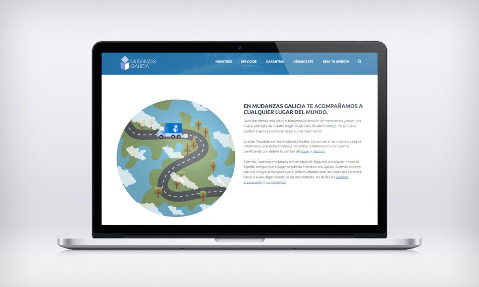 Ilustración web para Mudanzas Galicia - Bizarro Gráfico