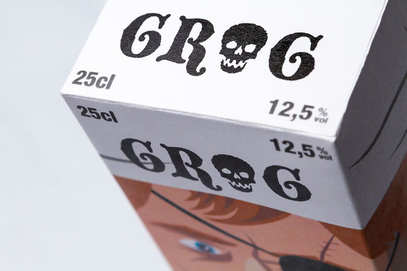 Diseño de packaging Grog (detalle) - Bizarro Grafico