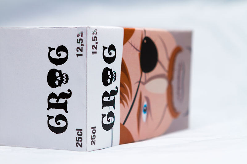 Diseño de packaging Grog (tumbado) - Bizarro Grafico