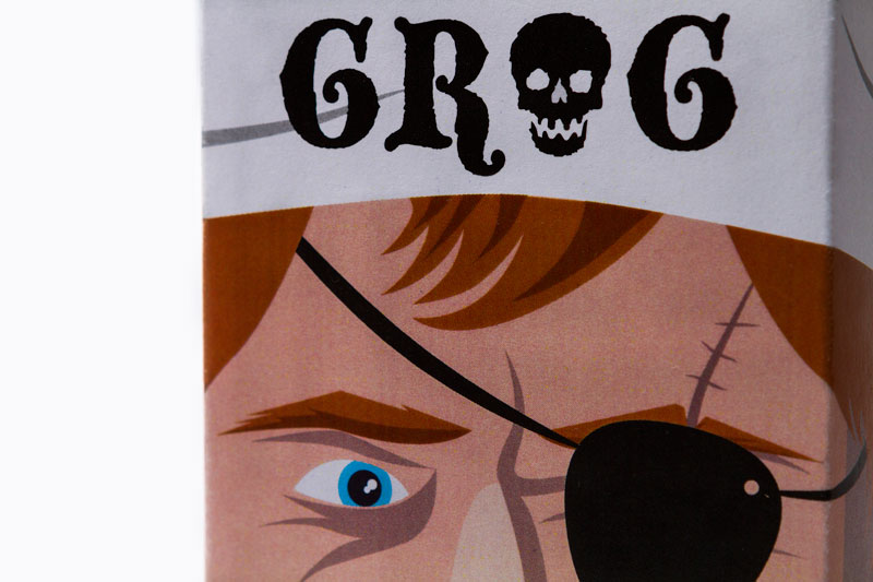 Diseño de packaging Grog (detalle) - Bizarro Grafico