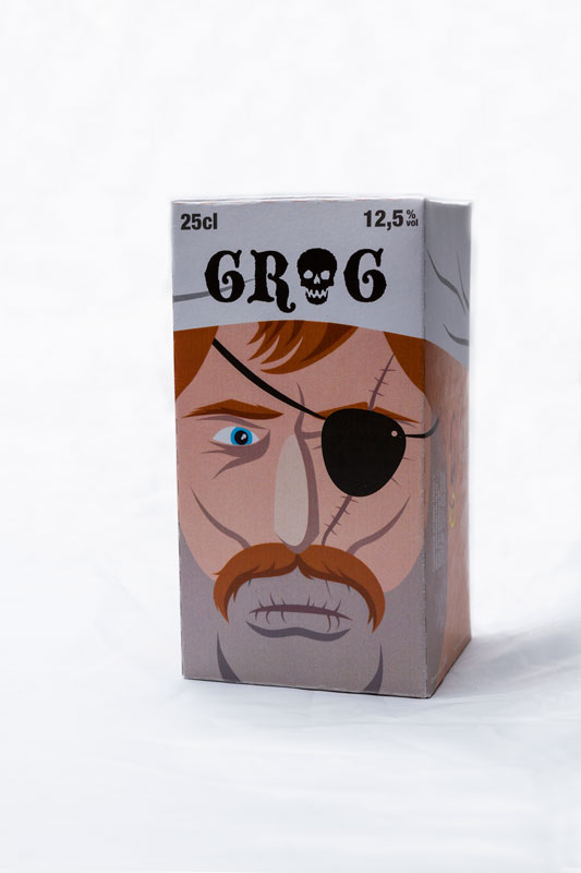 Diseño de packaging Grog (vista frontal) - Bizarro Grafico