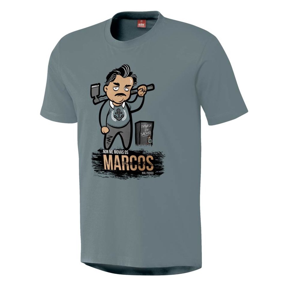 Camiseta de Marcos, prata ou Sacho, para Nikis Galicia. Bizarrografico.