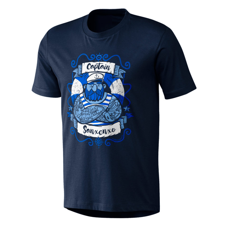 Diseño de camiseta marinera, Capitán Cocinillas (adulto). Bizarrografico.