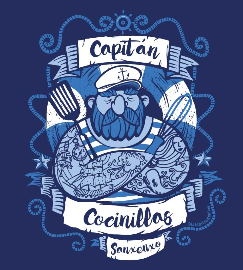 Diseño de ambientación marinera, Capitán Cocinillas. Bizarrografico.