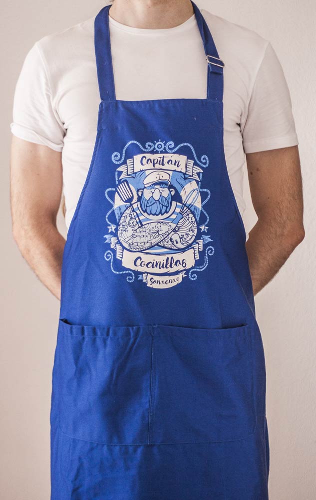 Diseño de delantal marinero, Capitán Cocinillas.
